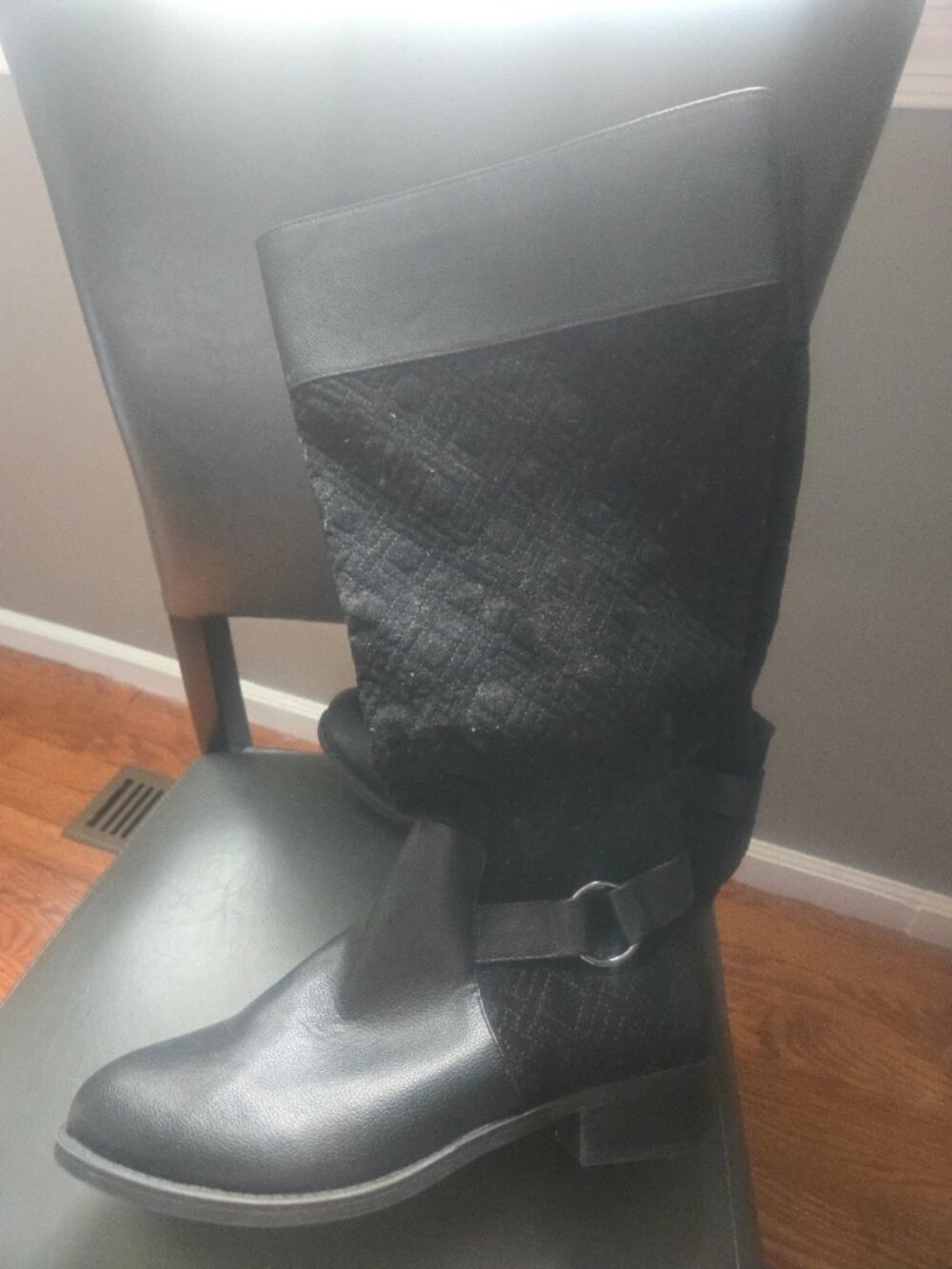 Torrid 12 Knee-High Zip Up Boots Diamond Stitched Contrast Shoes NWT New